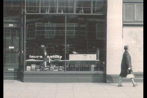 A framed picture of Laura Ashley's first store hangs in the hotel